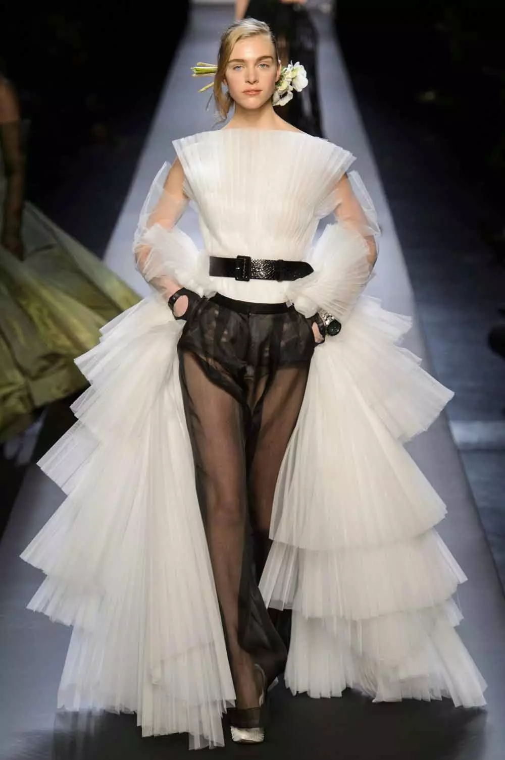 Bridal Kleed vum Jean Paul Gaultier White-Schwaarz