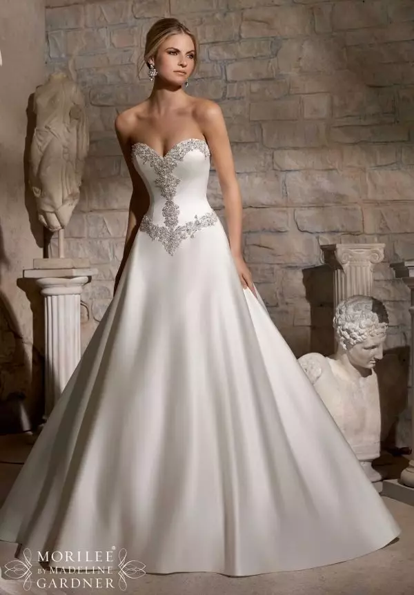لباس عروسی با کریستال Swarovski ساتن