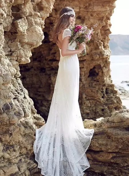 Wedding Dress White sa estilo ng Boho.