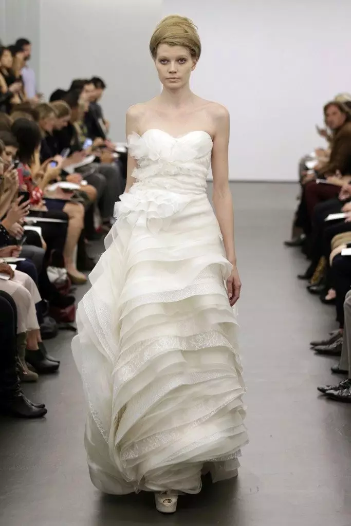 لباس عروسی سفید از ایمان وانگ 2013 A-Silhouette