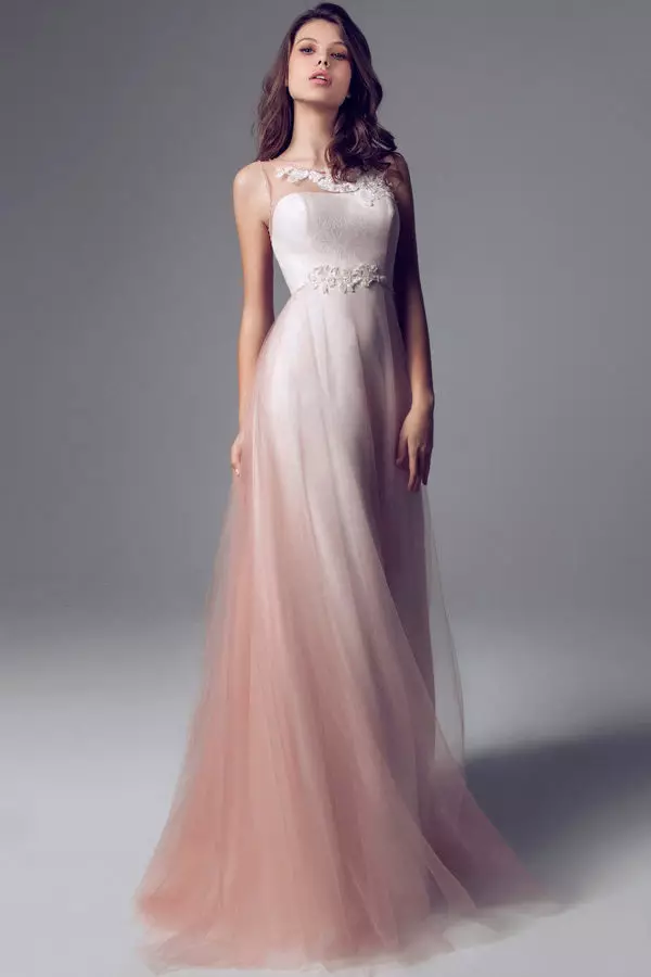White and Pink Wedding Dress