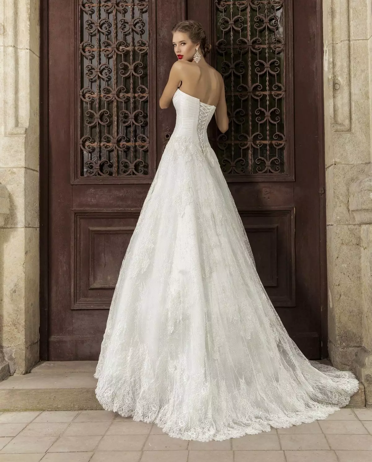 Vestido de noiva A-Silueta con estilo Provence