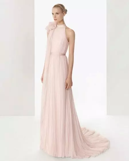 Straight pink wedding dress