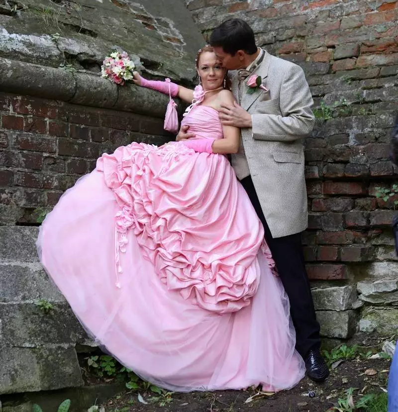 Pink wedding dress