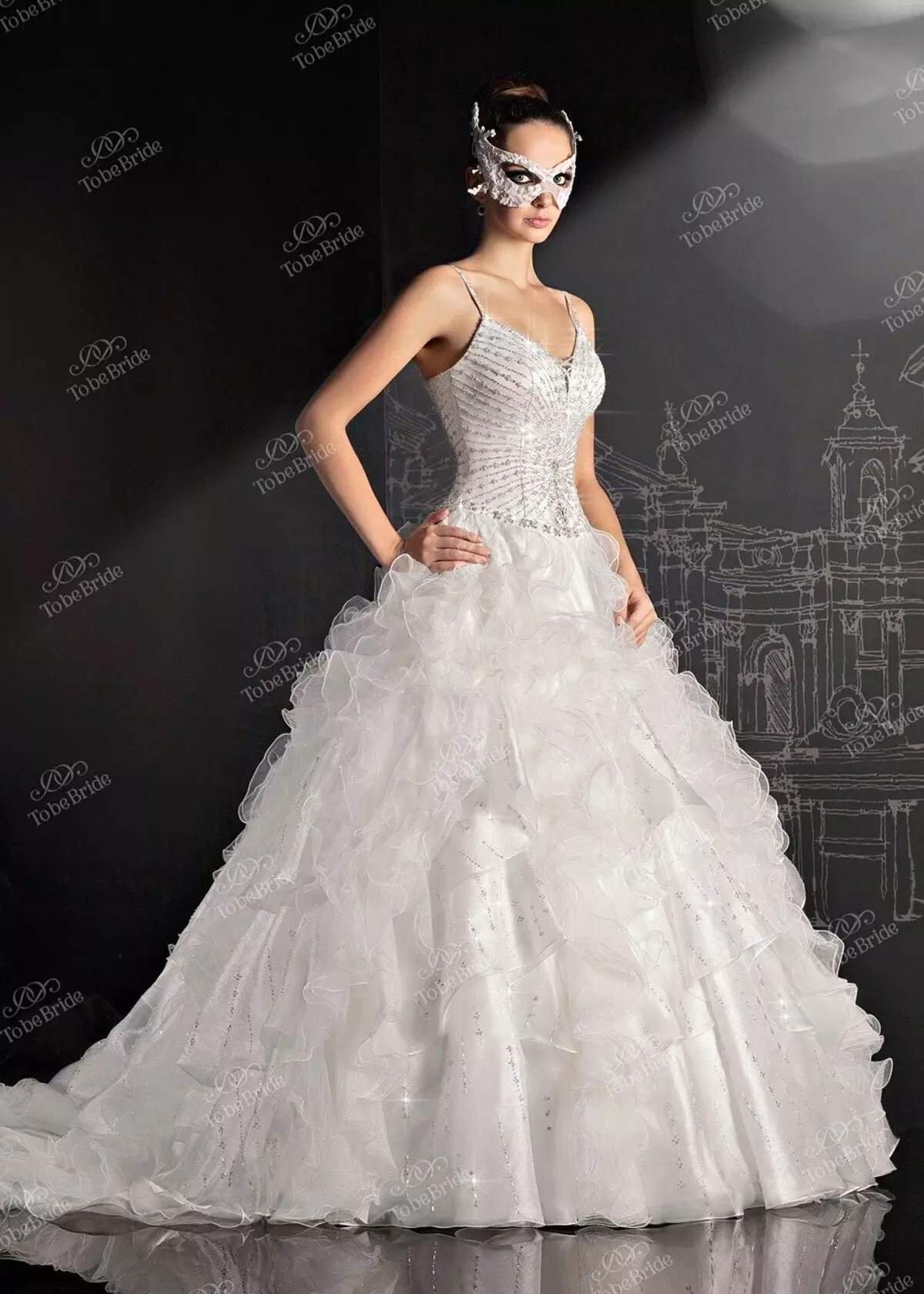 Vestido de novia de de ser de novia exuberante con hinchado