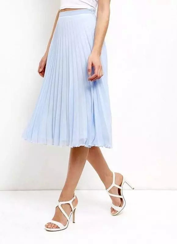 Plearse Skirts（118张照片）：针织，针织和天鹅绒哈什基裙，与瓦楞，笼子里的型号，灰色和蓝色，勃艮第和粉红色的典范 793_43