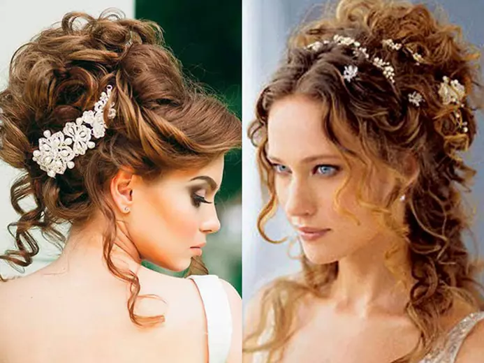Gaya rambut pernikahan dalam gaya Yunani (77 foto): Meludah di sisi pernikahan untuk rambut panjang dan menengah dengan kerudung 7954_10