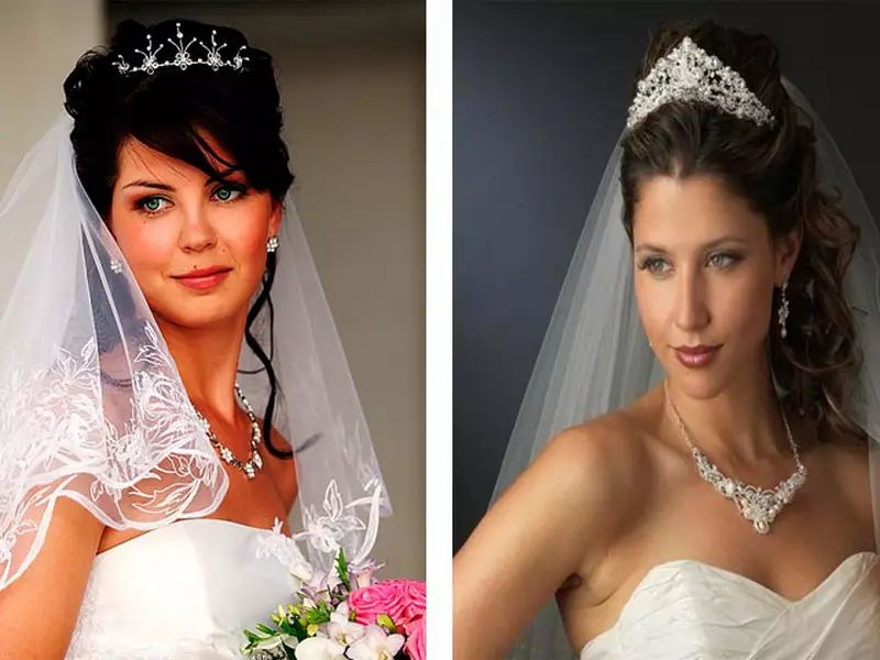 Svatební účesy s diadhem a FATA (54 fotek): Vysoký styling s květinami pro svatbu pro nevěstu a další možnosti ve fázích 7966_23