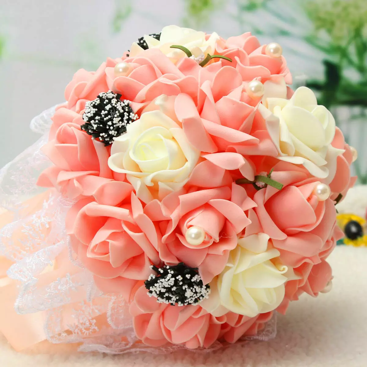 Свадебный букет из неживых цветов