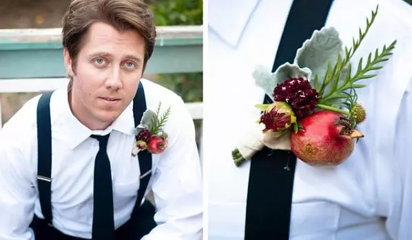 Овошен букет за свадба (44 фотографии): Изберете букет свадба букет со бобинки, зеленчук и цвеќиња 7999_36