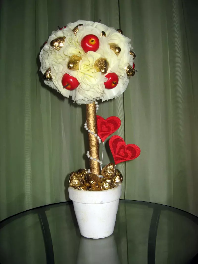 Candy puokštė ant vestuvių (60 nuotraukų): originalios vestuvių saldainių kompozicijos nuotakos 8000_10