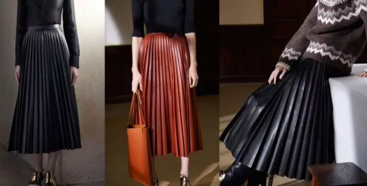 Plears Skirt Kulit: Apa yang Harus Kenakan Rok Eco-Piece Lipit? Gambar dengan rok kulit tiruan hitam dan coklat 800_22