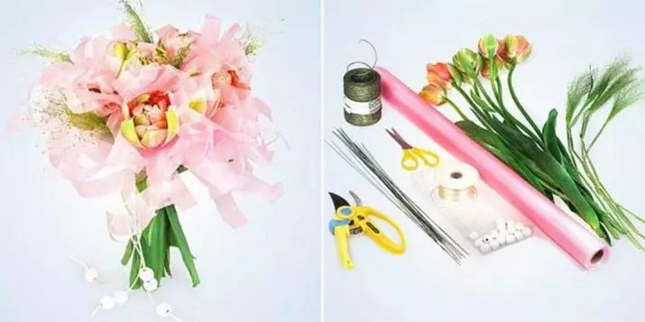 Bridal Bouquet med egne hænder (65 billeder): Hvordan laver man et bryllup buket af buske roser, penge og frugt selv trin for trin? 8020_26