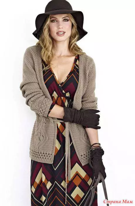 Bocho Style Cardigan: сүлжмэл, маалинган, даавуу, бусад загварууд, сонгон шалгаруулах шалгуур, сонгон шалгаруулах шалгуурууд 810_17