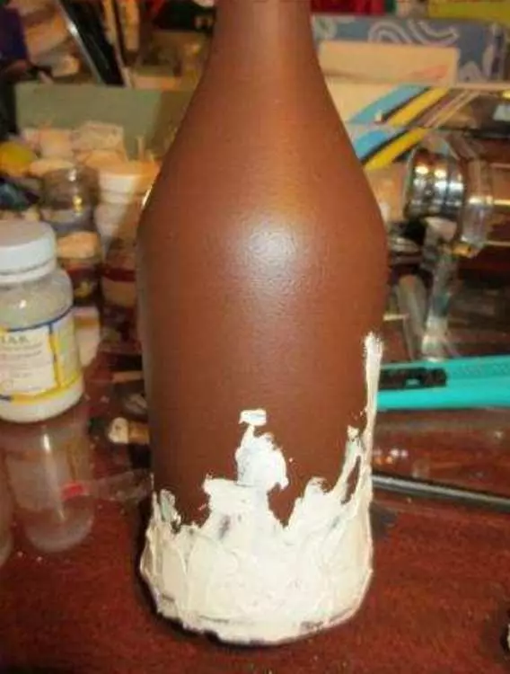 Botol Steampunk: Dekorasi DIY, kelas master pada dekorasi botol kopi, Decoupage 
