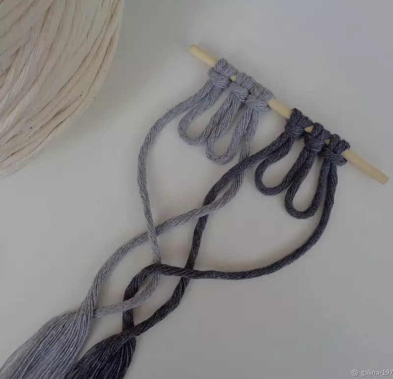 Diskusjes foar Macrame: Wat binne jo nedich? Katoenen snoeren, seil en oare soarten thread. Hoe kinne jo de lingte berekkenje? 8170_27