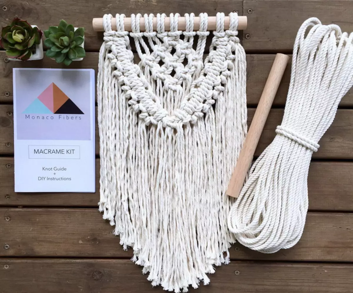 Macrame üçün mövzular: Nə lazımdır? Pambıq kordonlar, iplər və digər növlər. Uzunluğu necə hesablamaq olar? 8170_4