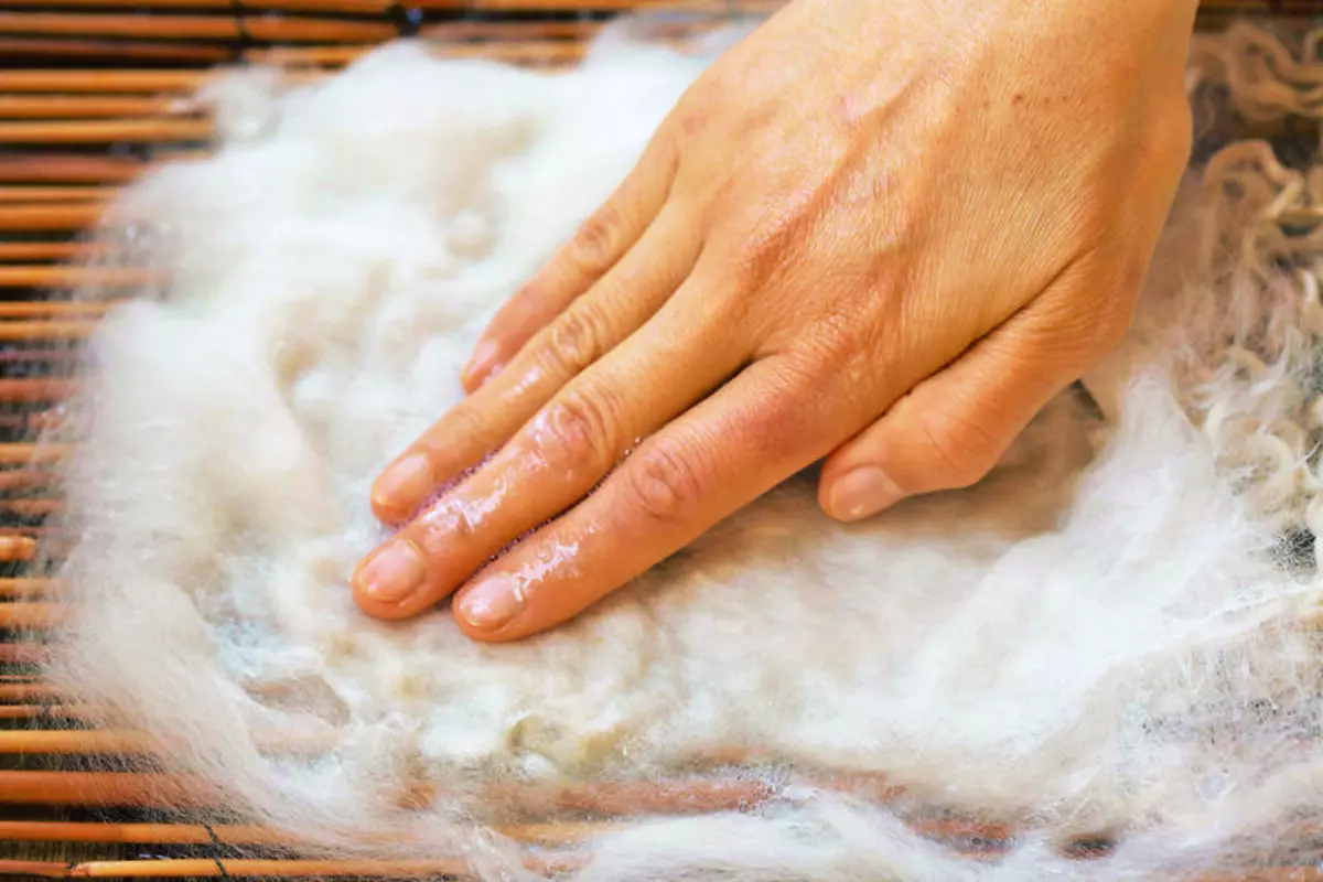 Feltro bagnato dalla lana (34 foto): quali strumenti sono necessari per infadere su una garza, seta e su altri tessuti? Che tipo di lana è meglio scegliere per la tecnologia? 8181_28