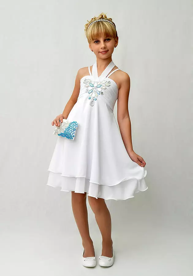 Uusaasta kleidid tüdrukutele: lastekleitide värvid uue aasta jaoks, kleidid lastele 5-10 aastat vana, 11-12 aastat vana ja teine ​​vanus 822_30