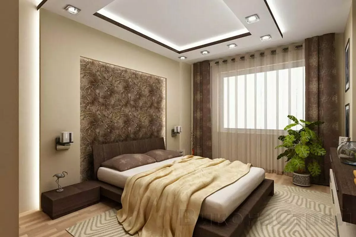 Bagaimanakah katil di Fengshui berada di bilik tidur? 29 foto katil linen katil yang betul dan warna. Apa yang perlu digantung di atas katil? 8266_11