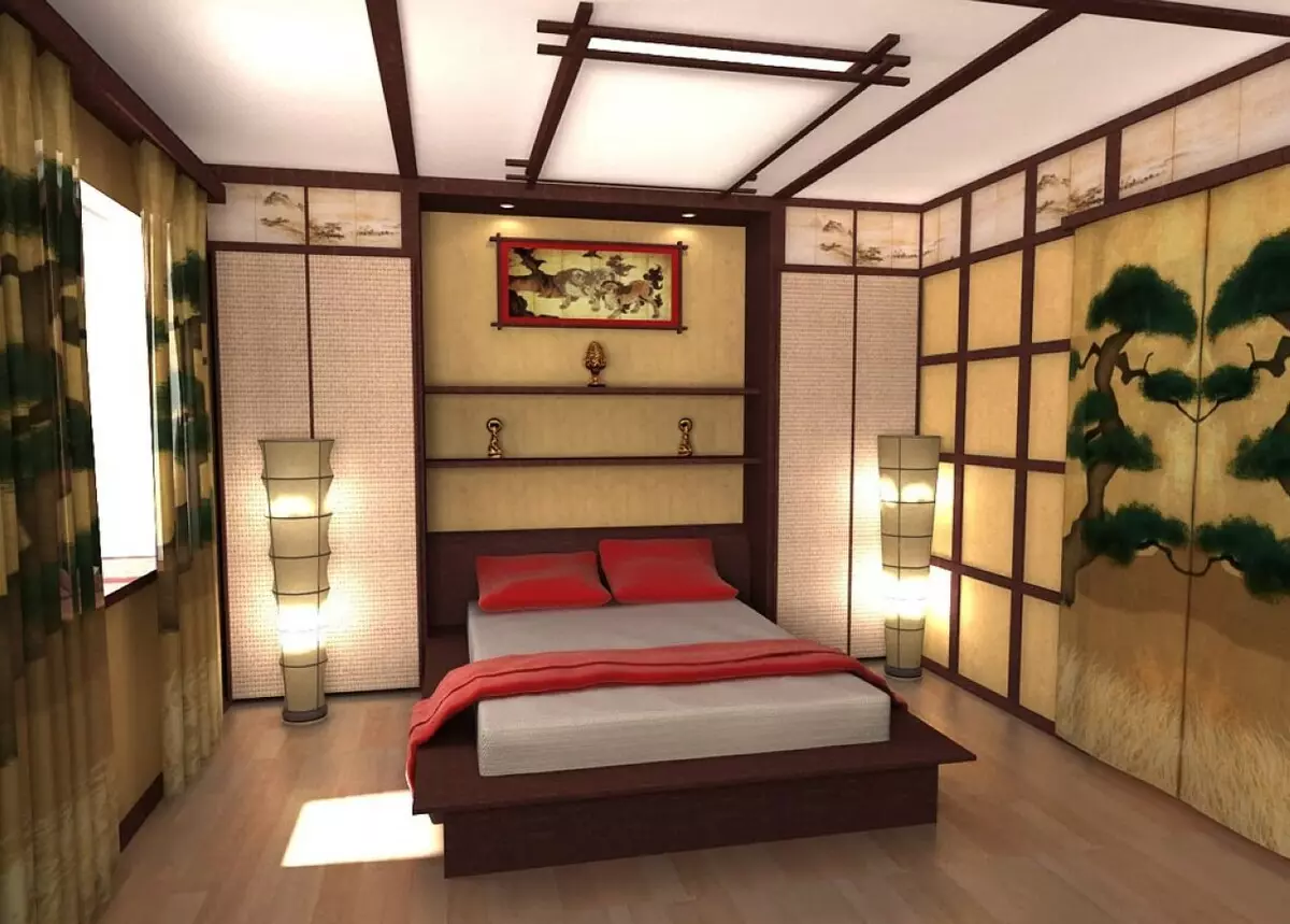 Bagaimanakah katil di Fengshui berada di bilik tidur? 29 foto katil linen katil yang betul dan warna. Apa yang perlu digantung di atas katil? 8266_17