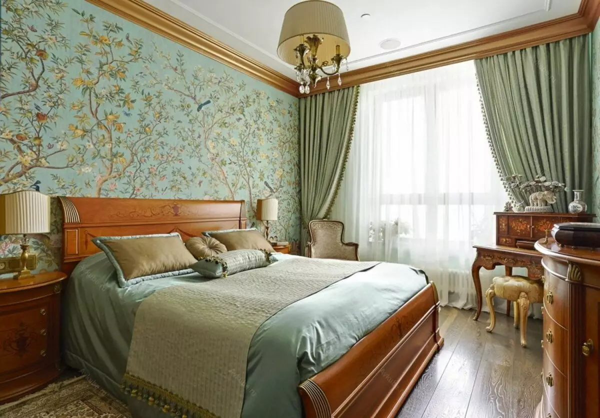 Bagaimanakah katil di Fengshui berada di bilik tidur? 29 foto katil linen katil yang betul dan warna. Apa yang perlu digantung di atas katil? 8266_22