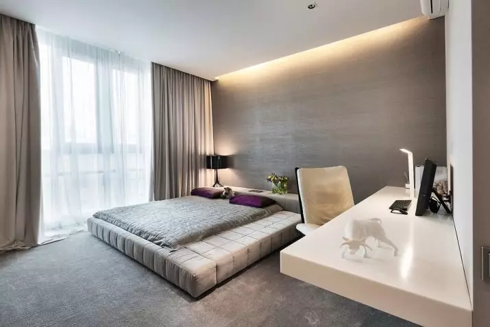 Bagaimanakah katil di Fengshui berada di bilik tidur? 29 foto katil linen katil yang betul dan warna. Apa yang perlu digantung di atas katil? 8266_25