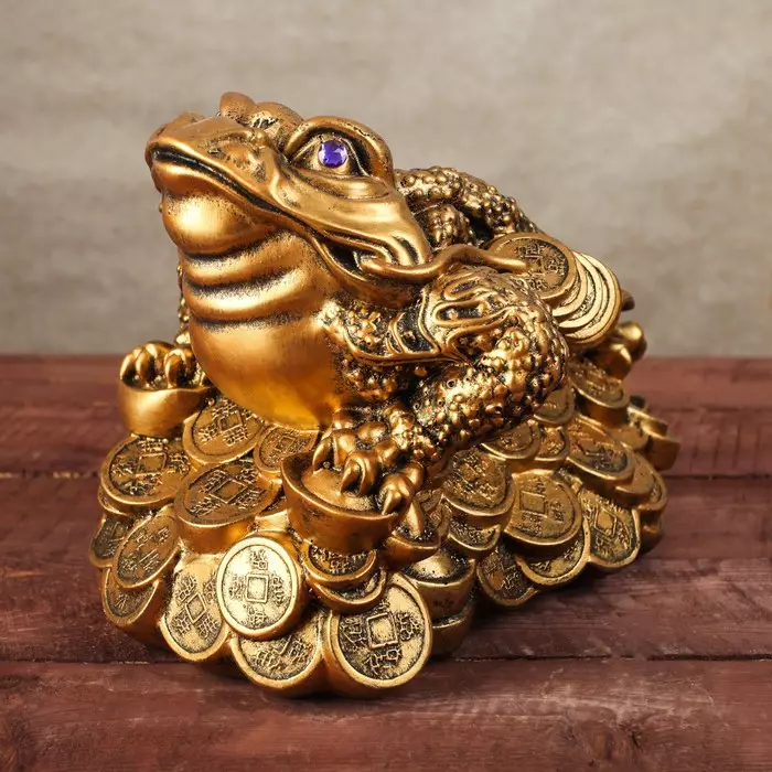 Грошова жаба (18 фото): Куди ставити по феншуй? Як правильно використовувати трьохлапу жабу з монеткою в роті для залучення грошей? 8270_5