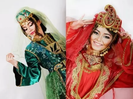 Azerbaycan Ulusal Takım Elbise (40 Fotoğraf): Azerbaycan'ın yerli halkı temsilcileri için kadın geleneksel kıyafeti 834_7