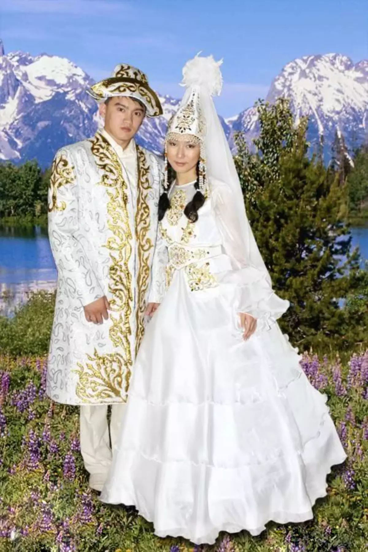 Казахстан Национална костим (68 фотографии): Женски традиционален костим Казахлс, народна облека за девојка од Казахстан 842_25