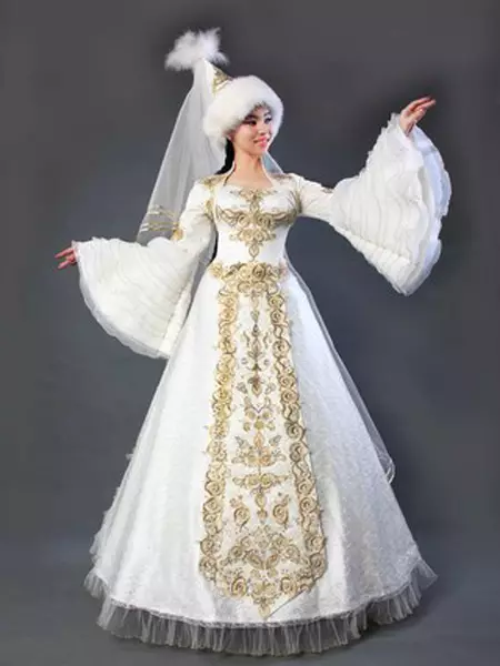 Trang phục quốc gia Kazakhstan (68 ảnh): Nữ trang phục truyền thống Kazakhstan, trang phục dân gian cho cô gái từ Kazakhstan 842_36