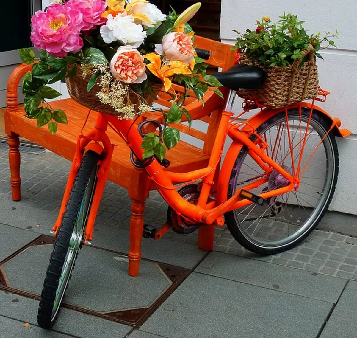 花のためのスタンドバイク：鍛造モデルとココア自転車、床の装飾的な花屋、木製および他の花の自転車 8458_9