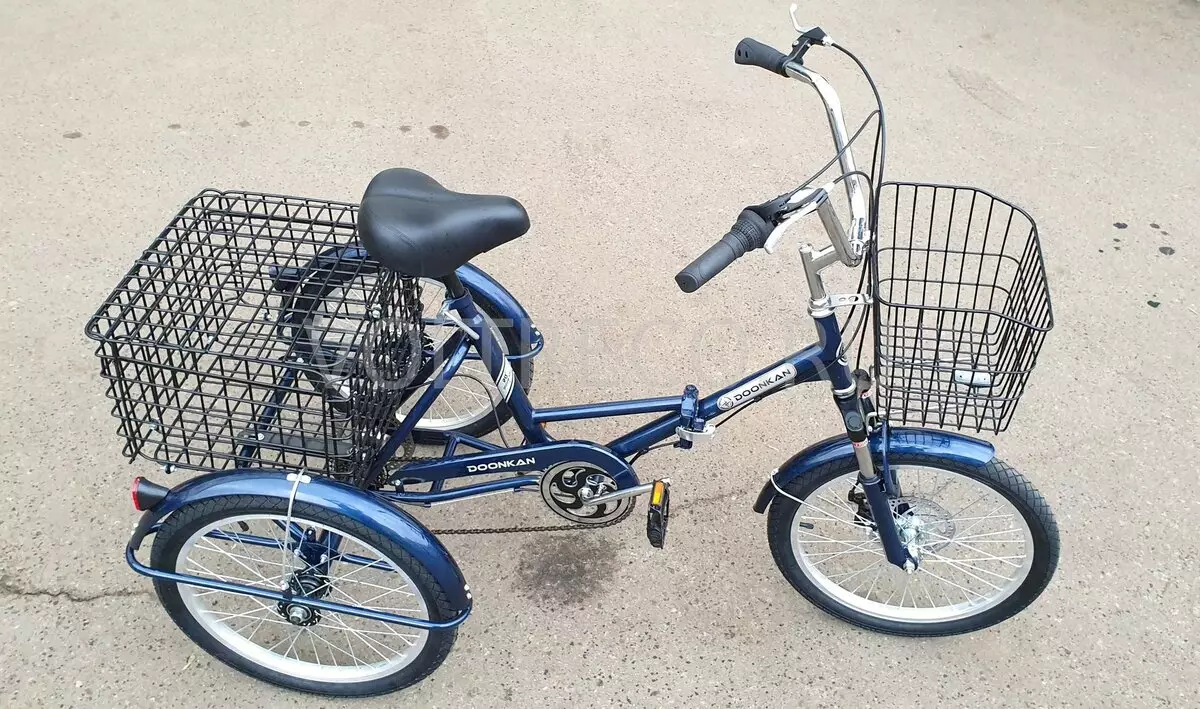 Bicicleta de tres rodas (37 fotos): Selección dun modelo cunha cesta para persoas maiores e desactivadas. Revisións de propiedade 8495_3