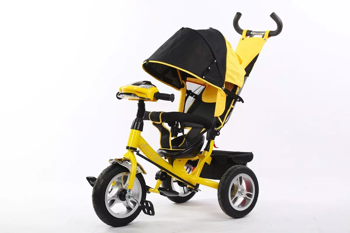 Bicicleta para niños con un mango de 1 año (30 fotos): ¿Cómo elegir una bicicleta de tres ruedas para un niño? Tipos y marcas 8500_16