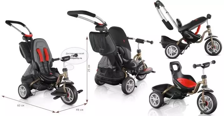 Bicicleta para niños con un mango de 1 año (30 fotos): ¿Cómo elegir una bicicleta de tres ruedas para un niño? Tipos y marcas 8500_27