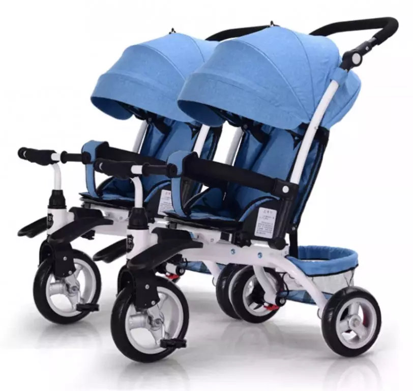 Fahrrad für Zwillinge: Doppeltrycle von Kindern mit Twins-Griff, Models mit zwei Stühlen für Kinder verschiedener Altersgruppen 8505_10