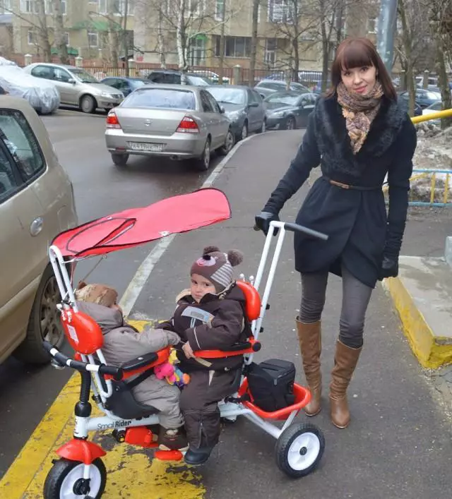 Fahrrad für Zwillinge: Doppeltrycle von Kindern mit Twins-Griff, Models mit zwei Stühlen für Kinder verschiedener Altersgruppen 8505_12