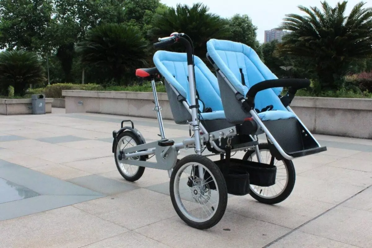 Fahrrad für Zwillinge: Doppeltrycle von Kindern mit Twins-Griff, Models mit zwei Stühlen für Kinder verschiedener Altersgruppen 8505_21