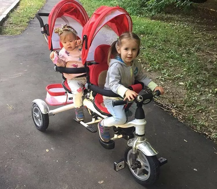 Fahrrad für Zwillinge: Doppeltrycle von Kindern mit Twins-Griff, Models mit zwei Stühlen für Kinder verschiedener Altersgruppen 8505_25