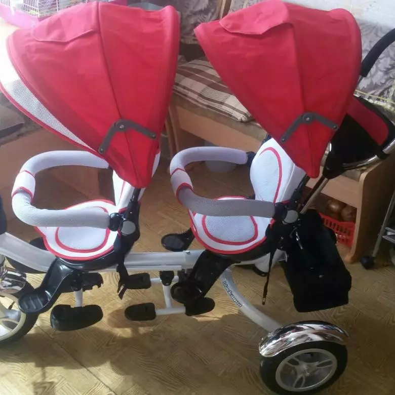 Fahrrad für Zwillinge: Doppeltrycle von Kindern mit Twins-Griff, Models mit zwei Stühlen für Kinder verschiedener Altersgruppen 8505_29