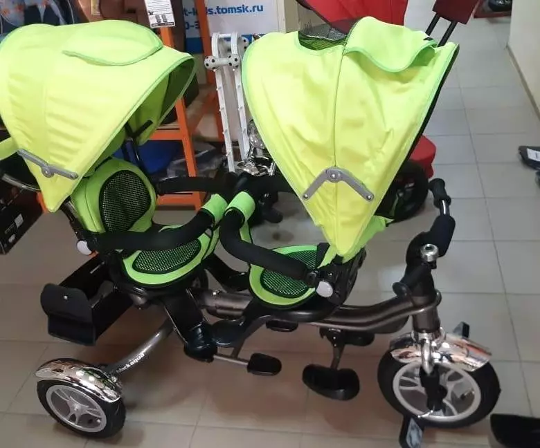 Fahrrad für Zwillinge: Doppeltrycle von Kindern mit Twins-Griff, Models mit zwei Stühlen für Kinder verschiedener Altersgruppen 8505_30