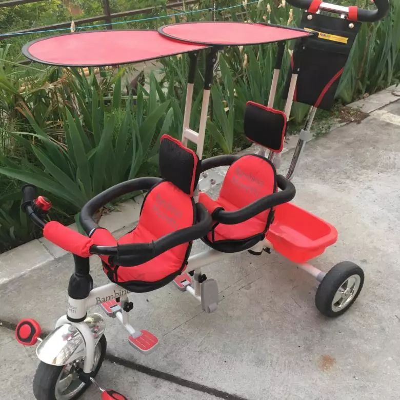 Fahrrad für Zwillinge: Doppeltrycle von Kindern mit Twins-Griff, Models mit zwei Stühlen für Kinder verschiedener Altersgruppen 8505_6