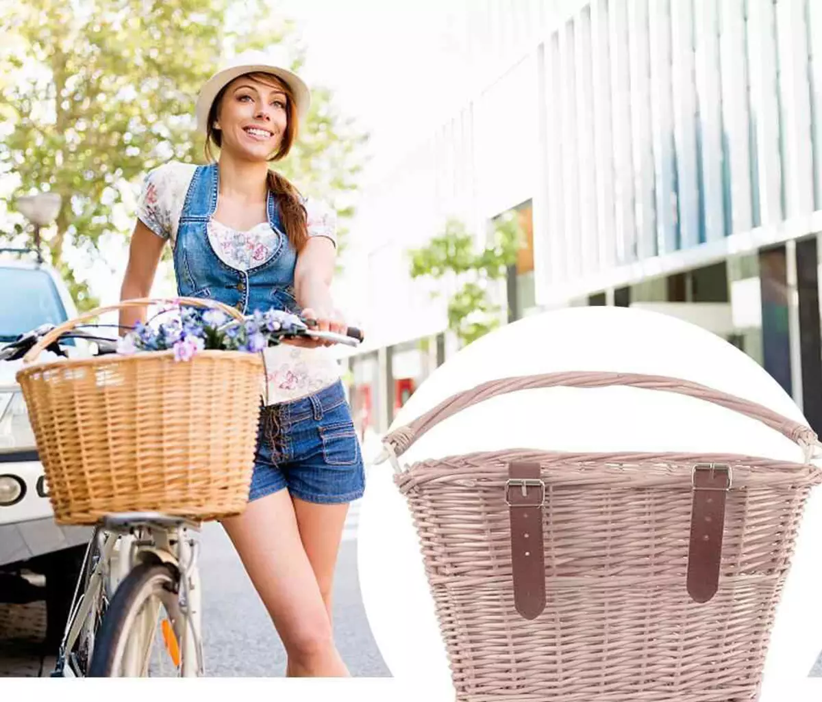 Женски велосипед со кошница: Дам град одење и село велосипед со кошница напред 8537_18