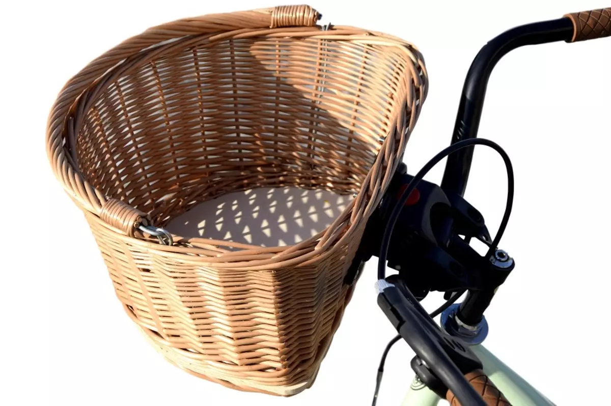 सायकल बास्केट: स्टीयरिंग व्हीलवर आणि ट्रंक, विकर चक्र आणि इतर मॉडेल वर चढणे 8559_10