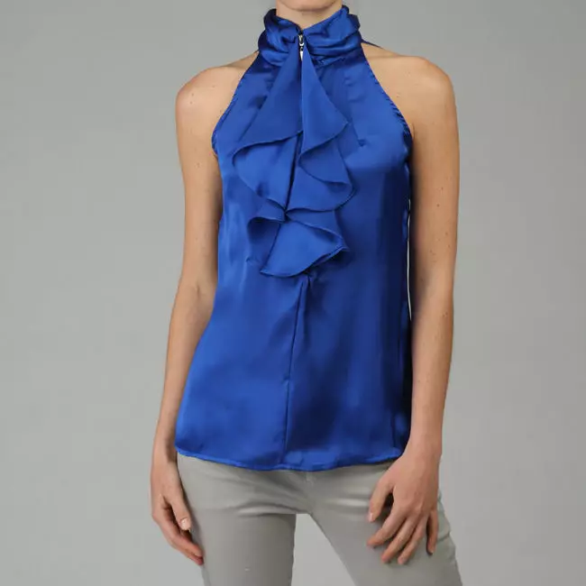 Blue Bluzka (52 zdjęcia): Co nosić bluzki damskie niebieskie 855_13