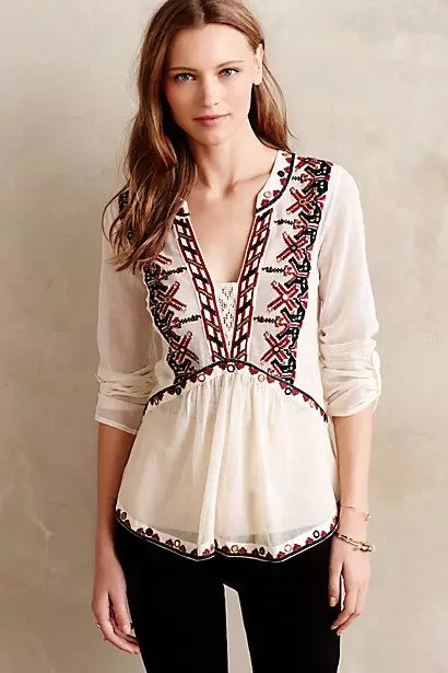 Flouse-boer (71 foto's): wat te dragen een blouse in boer, rustieke stijl 856_7