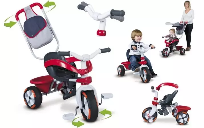 Cotxet de bicicletes per a un nen (45 fotos): selecció de ciclistes tricicles infantils d'1 any, vista general dels models de caminar plegables 8581_8