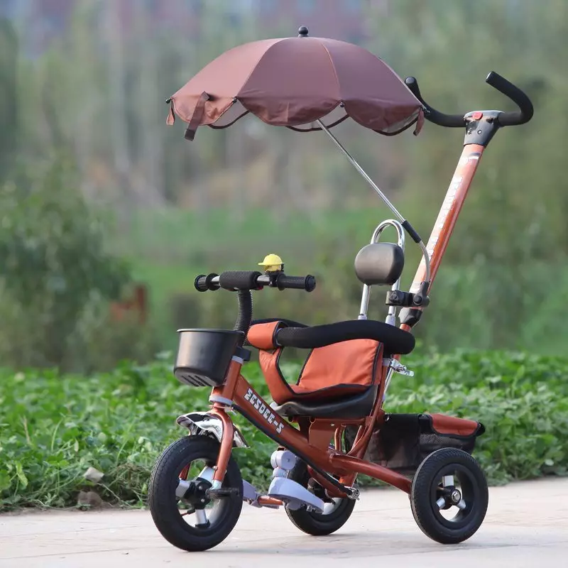 Polkupyörän rattaat: Cycle Bells -ominaisuudet äidille, lasten, lasten muuntajan ja aikuisten mallien kanssa 8583_10