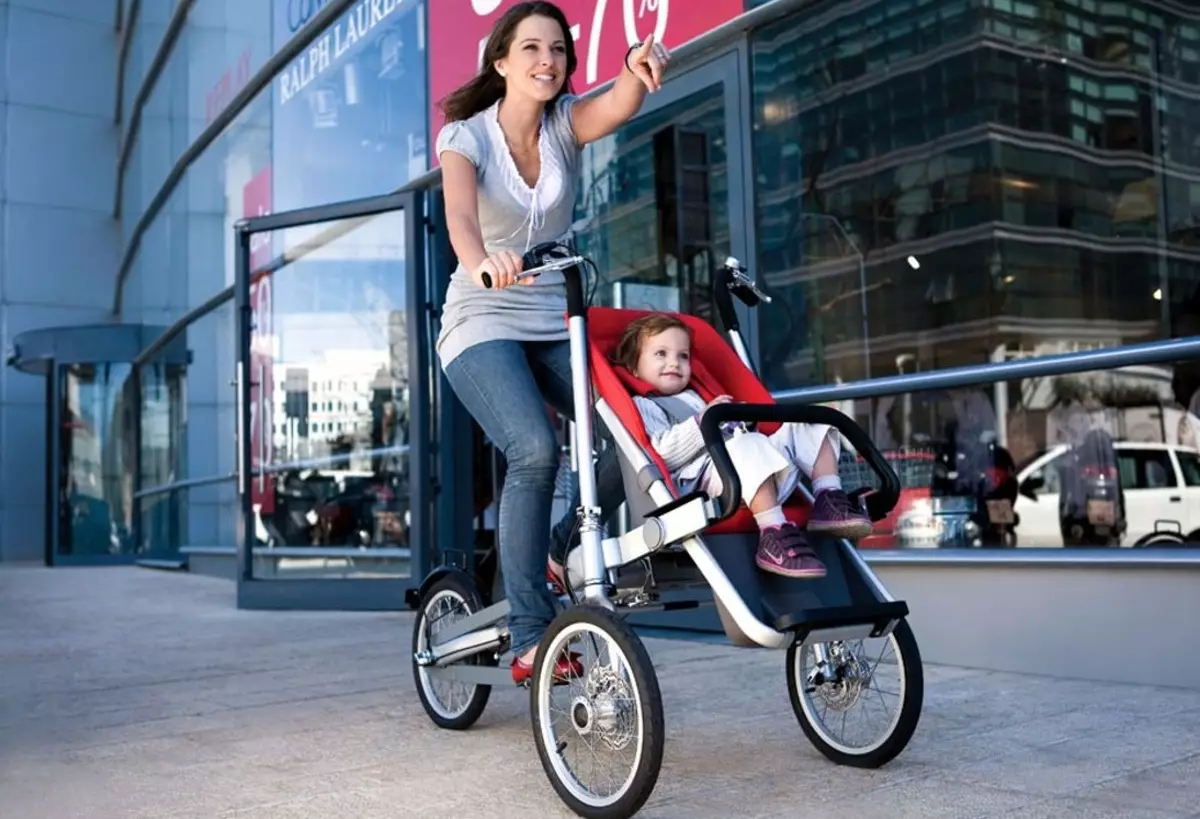 Polkupyörän rattaat: Cycle Bells -ominaisuudet äidille, lasten, lasten muuntajan ja aikuisten mallien kanssa 8583_17