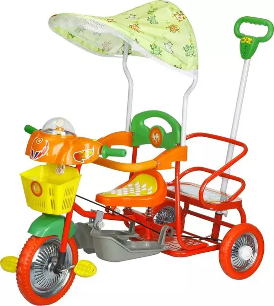 Barnas sykler fra 1 år: Oversikt over trehjulede modeller for barn opptil 3 år, de beste spaserturer transformatorer for ett år gamle barn 8599_23